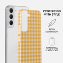 Tuscan Sun - Yellow Plaid Samsung Galaxy S22 Plus Case 2