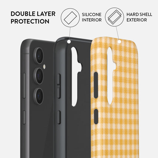 Tuscan Sun - Yellow Plaid Samsung Galaxy S23 FE Case 2