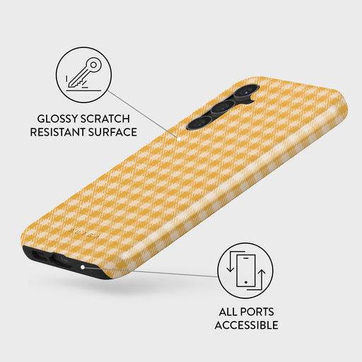 Tuscan Sun - Yellow Plaid Samsung Galaxy S23 FE Case 3