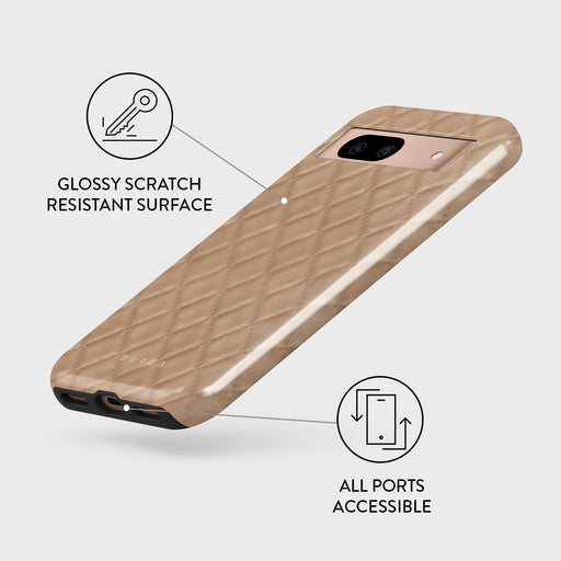 Simply Cream - Quilted Google Pixel 8a Case 3