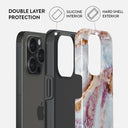 Frozen Leaves - Cute Marble iPhone 15 Pro Max Case 6