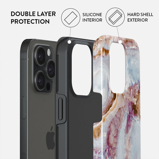 Frozen Leaves - Cute Marble iPhone 15 Pro Max Case 6