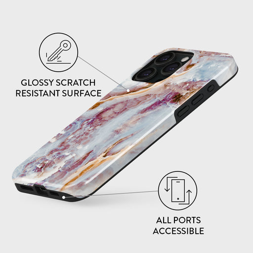 Frozen Leaves - Cute Marble iPhone 15 Pro Max Case 7