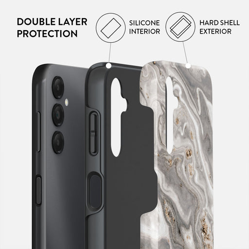 Snowstorm - Grey Marble Samsung Galaxy A25 Case 2