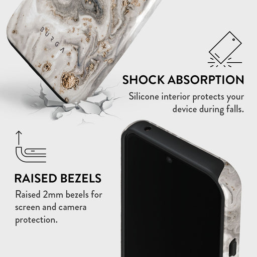 Snowstorm - Grey Marble Google Pixel 8a Case 4