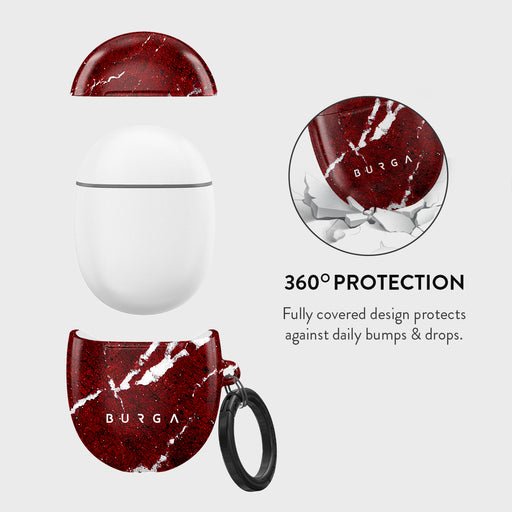 Iconic Red Ruby - Marble Google Pixel Buds Pro Case 2