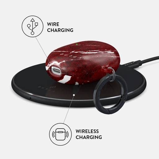 Iconic Red Ruby - Marble Google Pixel Buds Pro Case 3