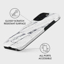 Satin White - Marble iPhone 15 Pro Max Case 7