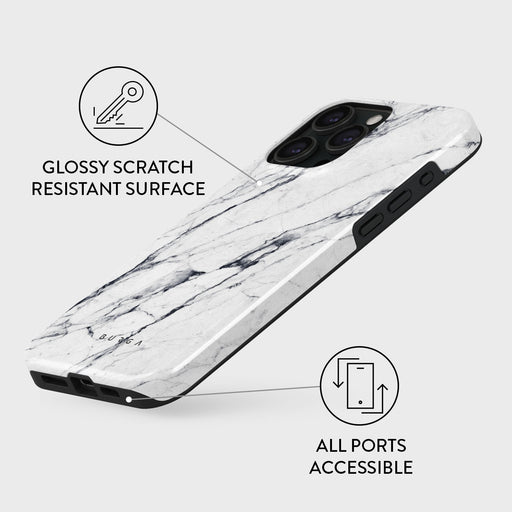 Satin White - Marble iPhone 15 Pro Max Case 7