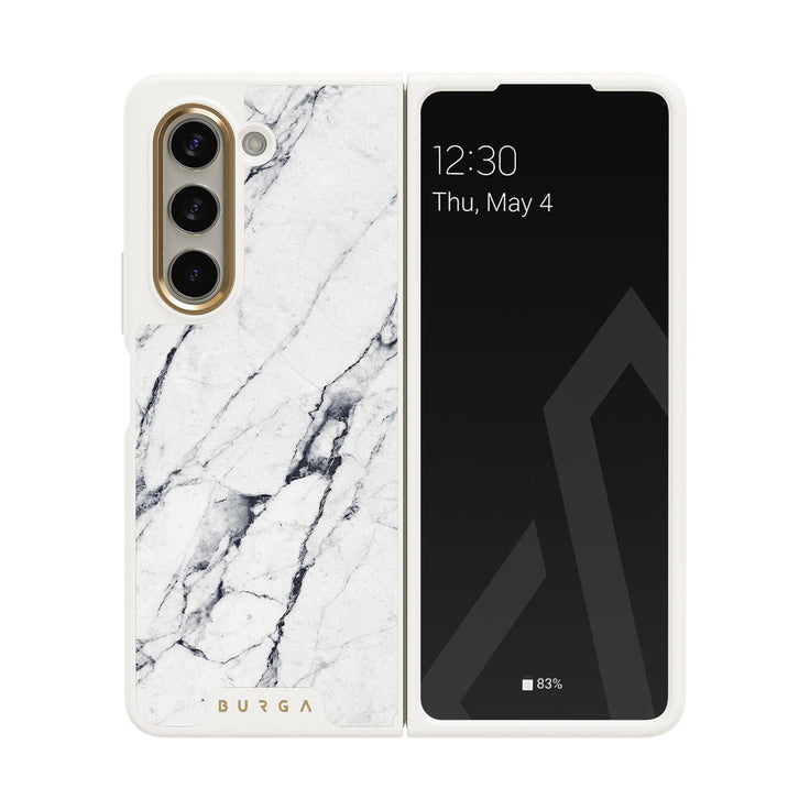 Satin White - Marble Samsung Galaxy Z Fold 5 Case