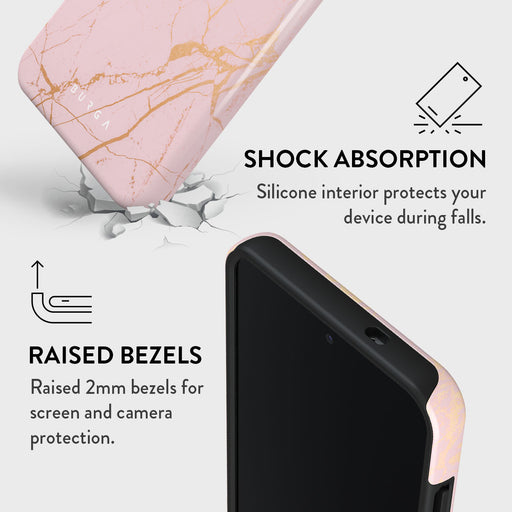 Peachy Gold - Pink Marble Samsung Galaxy S25 Plus Case 4