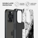Fatal Contradiction - Black & White Marble iPhone 15 Pro Max Case 6