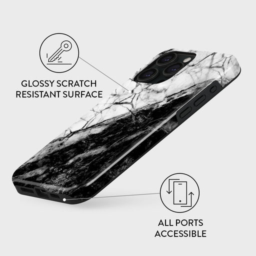 Fatal Contradiction - Black & White Marble iPhone 15 Pro Max Case 7