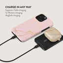 Peachy Gold - Pink Marble Magnetic Power Bank 4