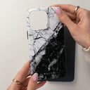 Fatal Contradiction - Black & White Marble iPhone 16e Case 5