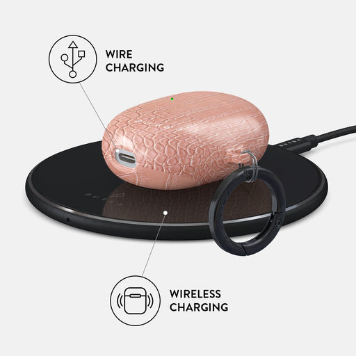 Pink Croco - Google Pixel Buds Pro Case 3