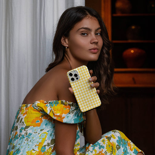 Tuscan Sun - Yellow Plaid iPhone 13 Mini Case 10