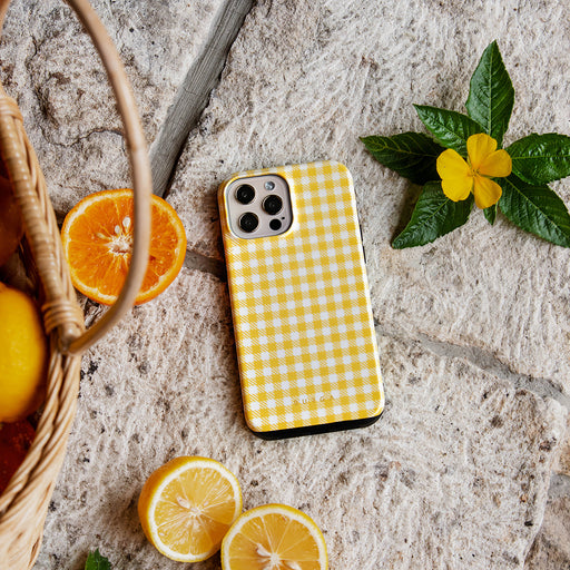 Tuscan Sun - Yellow Plaid iPhone 13 Mini Case 11