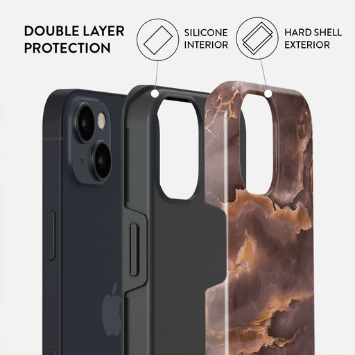 Fire Wood - Brown Marble iPhone 13 Mini Case 6