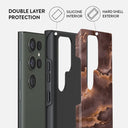 Fire Wood - Brown Marble Samsung Galaxy S23 Ultra Case 6