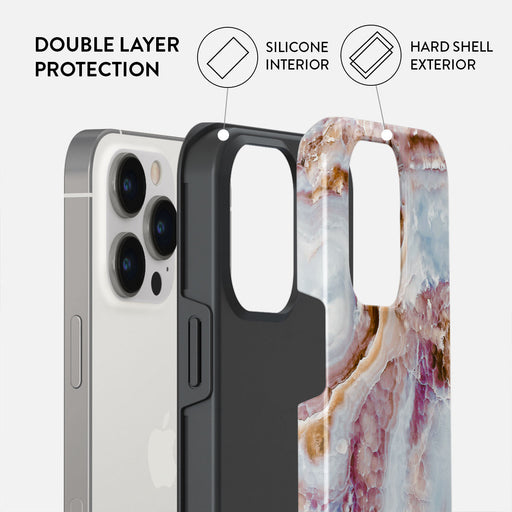 Frozen Leaves - Cute Marble iPhone 14 Pro Case 6