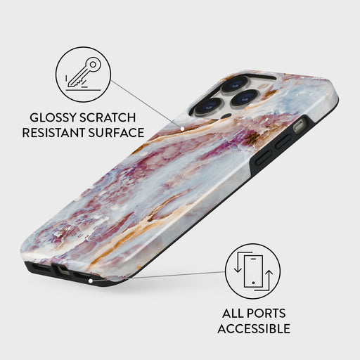 Frozen Leaves - Cute Marble iPhone 14 Pro Case 7