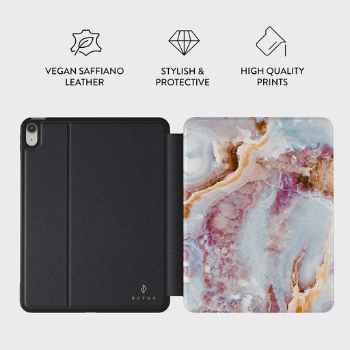 Frozen Leaves - Cute Marble iPad 10.9 (A16/10th Gen) Case 3