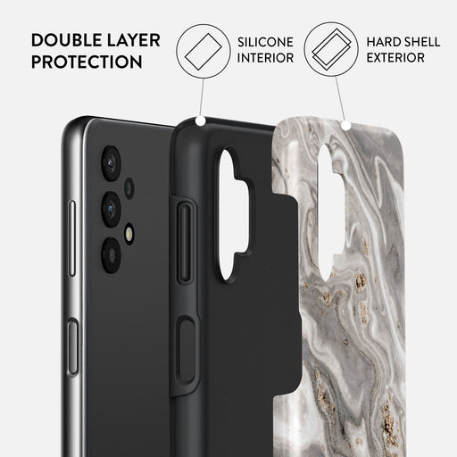 Snowstorm - Grey Marble Samsung Galaxy A32 5G Case 2