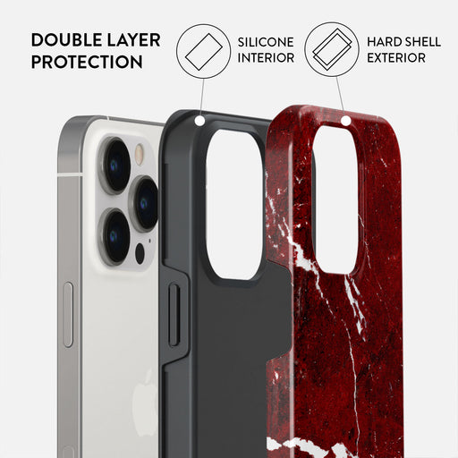 Iconic Red Ruby - Marble iPhone 14 Pro Max Case 6