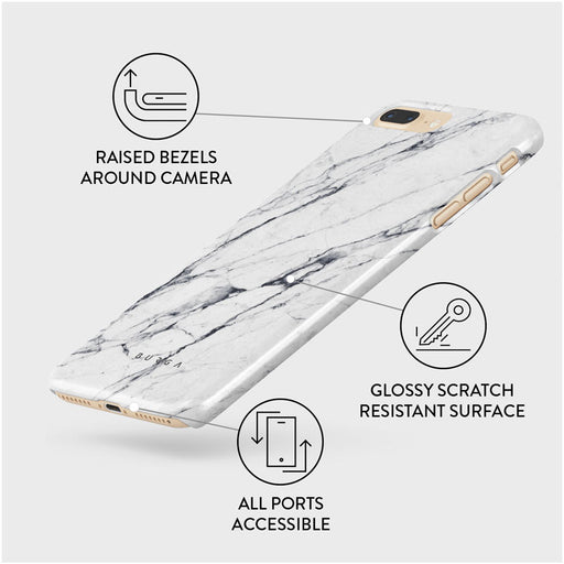 Satin White - Marble iPhone 7 Plus / 8 Plus Case 3
