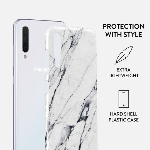 Satin White - Marble Samsung Galaxy A70 Case 2