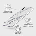 Satin White - Marble Samsung Galaxy A70 Case 3