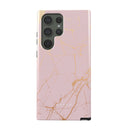 Peachy Gold - Pink Marble Samsung Galaxy S23 Ultra Case 5