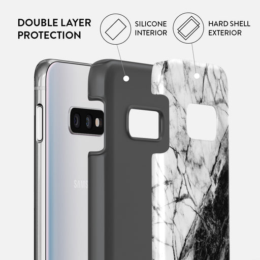 Fatal Contradiction - Black & White Marble Samsung Galaxy S10E Case 6