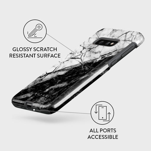 Fatal Contradiction - Black & White Marble Samsung Galaxy S10E Case 7