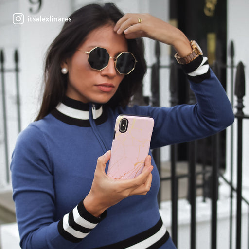Peachy Gold - Pink Marble OnePlus 9 Case 5