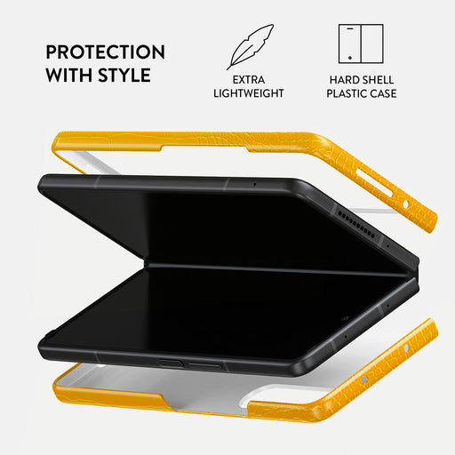 Canary Yellow - Snake Skin Samsung Galaxy Z Fold 3 Case 2